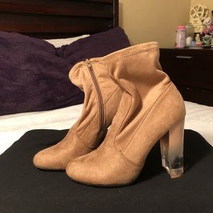 Booties with sock ankle and cute heel